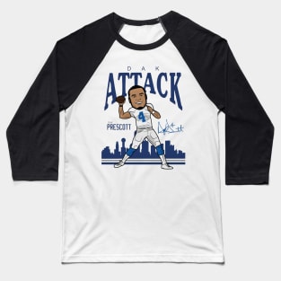 Dak Prescott Dallas Toon Baseball T-Shirt